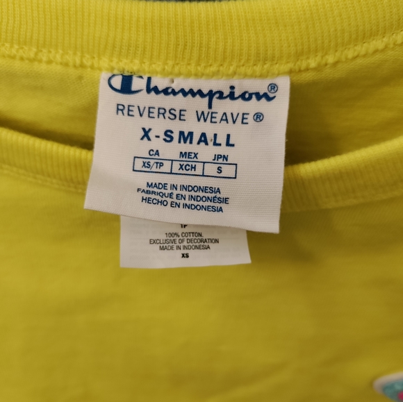 Champion - Bright yellow reverse weave heavyweight crop top. New. Size- XS - Picture 3 of 7